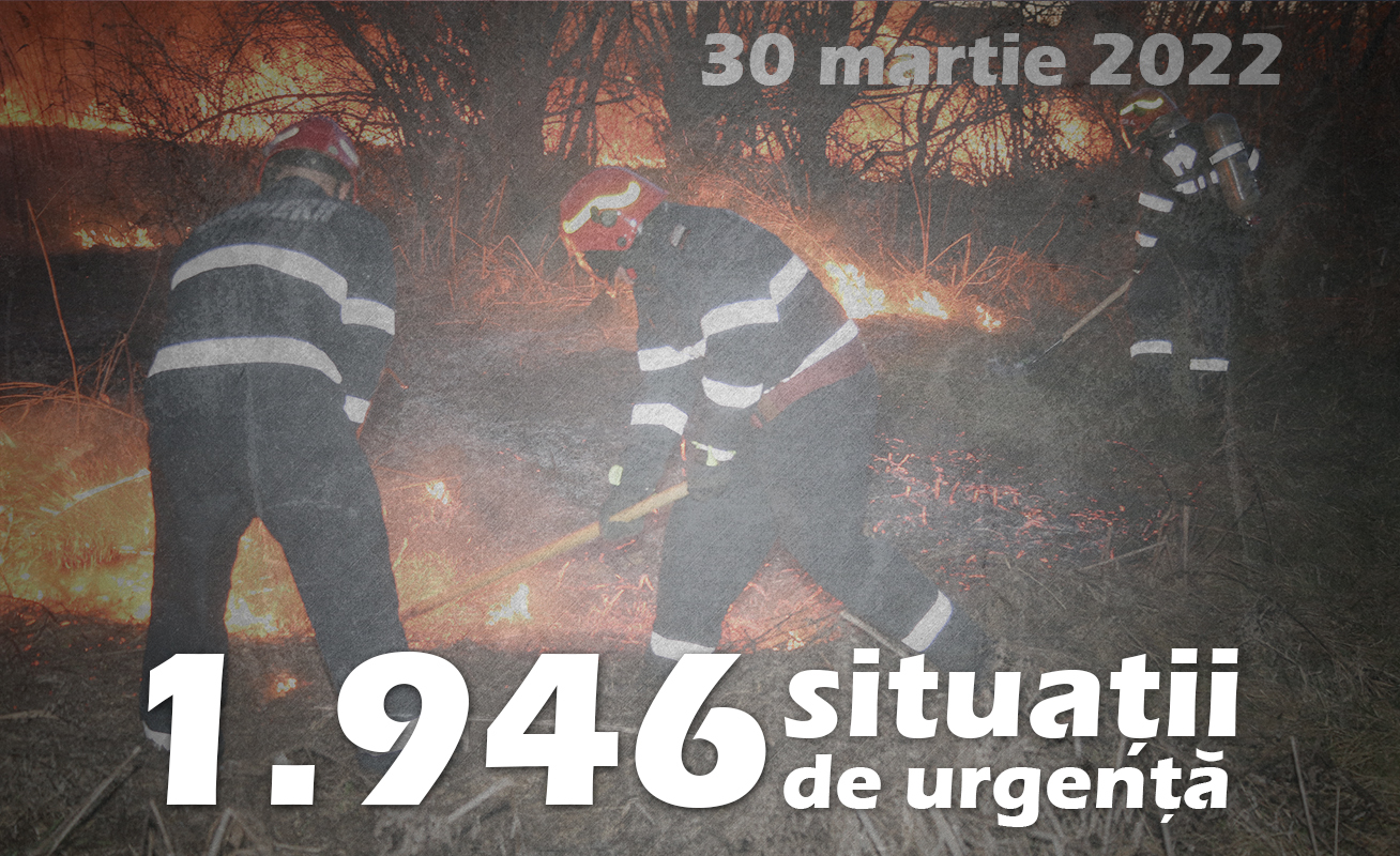 În ultimele 24 de ore, pompierii au gestionat peste 1.900 intervenții